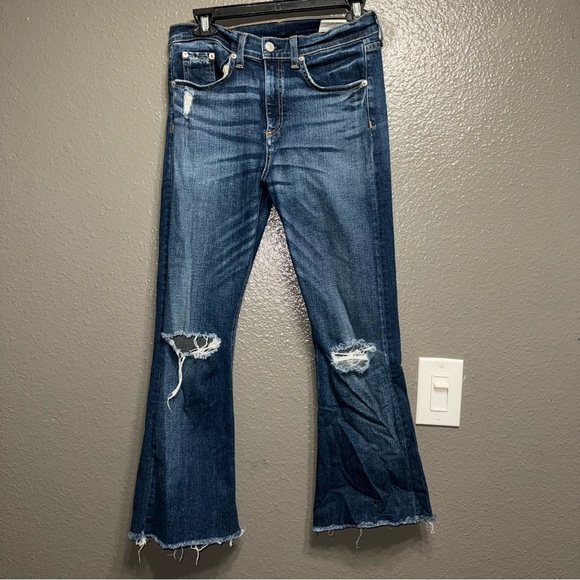 Rag & Bone 10” Crop Flare Jeans in Mabel Wash, size 29 - Picture 1 of 8
